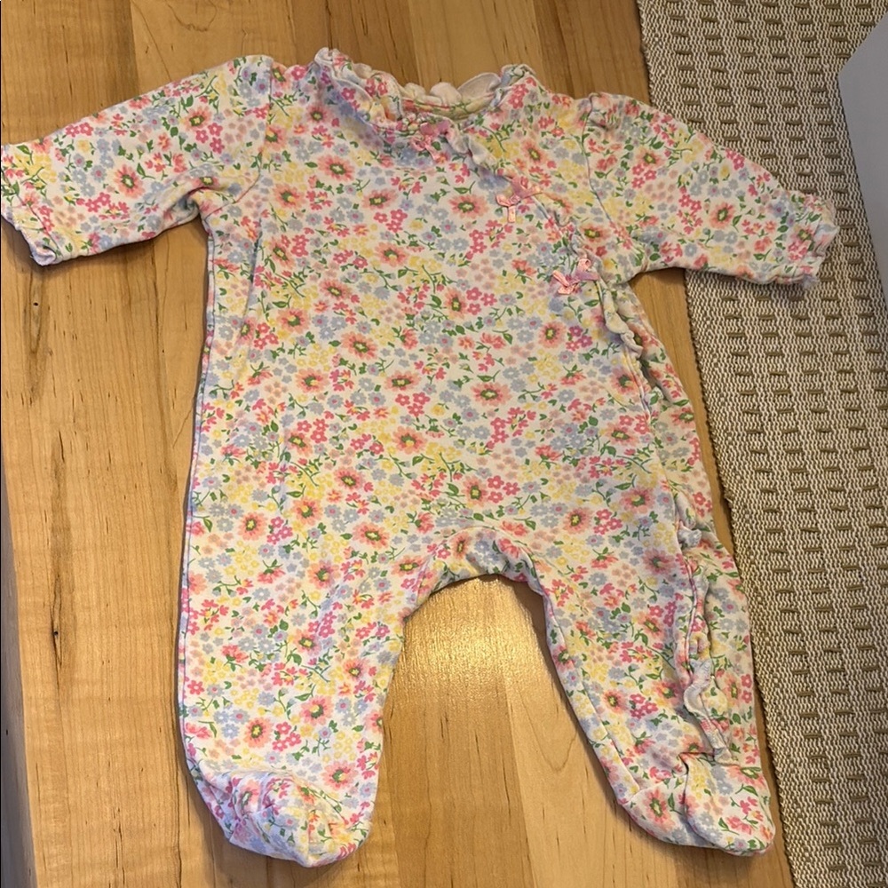 3 for $10 - Little Me Floral Print Kids Footie